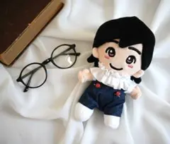 フリル白シャツ ハートボタンデニムサロペット(ちびぬい服)