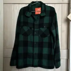 LIGHT ON THE PATH 緑×黒チェック柄ネルシャツWOOL100%