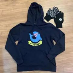Fischer's ブラックパーカーと手袋セット