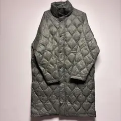 TAION タイオンロングダウンコート　カーキ