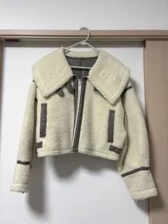 ムートン レザージャケット ショート丈