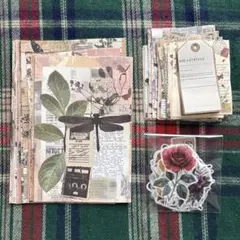 611コラージュ　ジャンクジャーナル　きのこ　セット　まとめ　素材　日記　紙もの