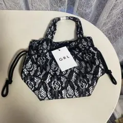 (新品未使用) 花火大会&お祭り♪浴衣レース模様 巾着袋 小型　(カ9 )