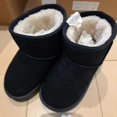 新品未使用　リセマイン　ムートンブーツ　ブラック　サイズ16.0cm