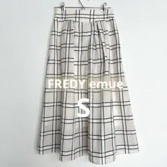 FREDY emue チェック　フレアスカート　36 ミモレ丈　プリーツ