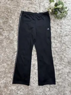 adidas 黒 フレア　ジャージパンツ　ランニングウェア　Ｌ　メンズ
