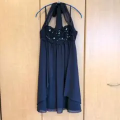 【レッセ・パッセ】ダークブルー シフォン パーティードレスのサムネイル