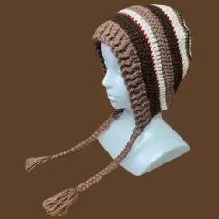 ウィメンズ　大人用ボンネット　ニットフード　y2k バラクラバ