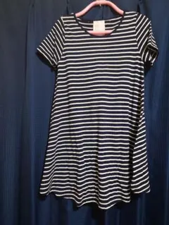 THE EMPORIUM ネイビーとホワイトストライプ Mサイズ 半袖チュニック