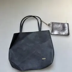 【美品】レリアン　トートバッグ　グレー ポーチ付きA4収納可 139のサムネイル