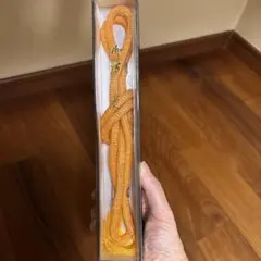 オレンジ　ビーズ帯締め