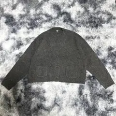 新品同様 UNIQLO スフレヤーンショートカーディガン 短丈 ウール アクリル