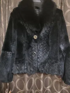 EMILYAN☆ファーコート☆エミリアン☆黒☆モダンガール☆モガ☆上品 