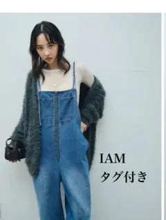 新品未使用☆IAMALPHA☆ケープTシャツ&フロントジップデニムサロペット