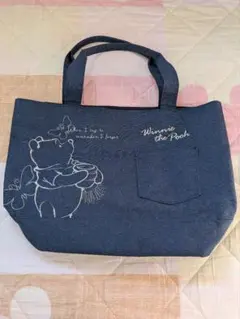 プーさん トートバッグ ダークブルー