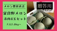 農家直送・家庭用】富良野メロン 4玉(赤肉セット、 1玉2.0kg以上の大玉 