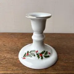 陶器製 キャンドルスタンド 燭台 ヒイラギ ディナーキャンドル クリスマス