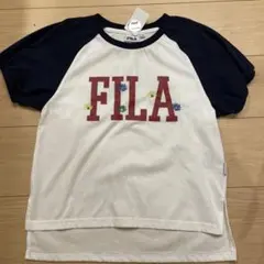 FILA 花柄刺繍 ロゴ Tシャツ
