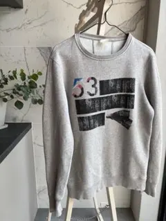 DIESELグレー プリント入り スウェット Sサイズ
