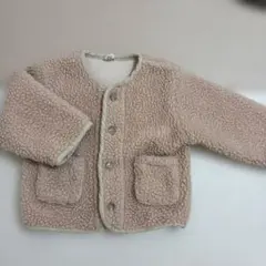 ボアアウター 韓国子供服　90サイズ　ピンクベージュ