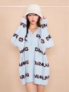 Darich トランプジャガードニットカーディガン