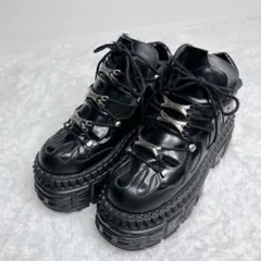 GACKTモデルNEW ROCK 箱付きレザーブーツ メタルプレート ブ - メルカリ