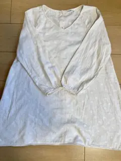 SM2 サマンサモスモス　ホワイト ドット柄 チュニック 五分袖