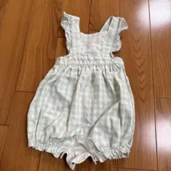 babyGap グリーンチェックロンパース 70cm 6〜12ヶ月