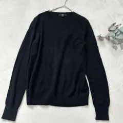 ユニクロ　UNIQLO カシミヤ　クルーネックセーター　黒　L