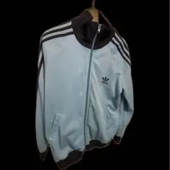 adidas ジャージ トラックジャケット 水色 ストライプデザインsサイズ