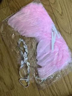 ピンクの羽根と王冠セット　ハーフバースデー