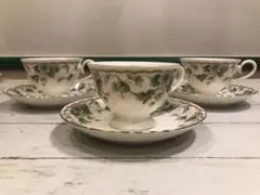 【NARUMI CHINA】　カップ　ソーサー　3客　アンティーク　N-299