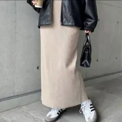 andme セルフカットリブロングタイトスカート