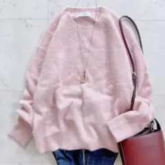 美品　スローブイエナ　フォックスウールカシミヤプルオーバー　ピンク