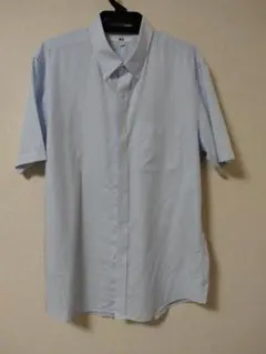 UNIQLO 半袖ワイシャツ XL ライトブルー ストライプ