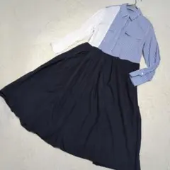 ザラ ZARA ロングワンピース ドッキング シャツ ワンピース 異素材