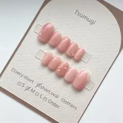 【オーダー専用】桃ネイル　ぷっくり水滴アート　ニュアンス　フルーツネイル