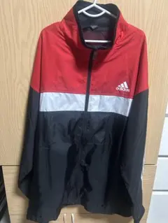 adidas ジッパージャケット レッド ブラック　160