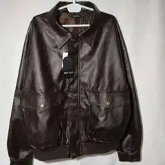 新品 フライトジャケット XL A2 フェイクレザー ダメージ チップクリップ
