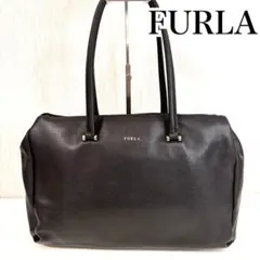 フルラ　FURLA トートバッグ　レザー　ブラック　Wファスナー2層　肩がけ