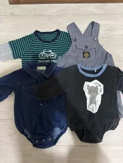 男の子ロンパース サロペット 4点セット70〜80