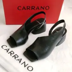 CARRANO カラーノ　ブラジル　レザーサンダル　ブラック　35　本革