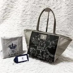 新品　未使用　A.D.M.J トートバッグ　グレー　カーキのサムネイル