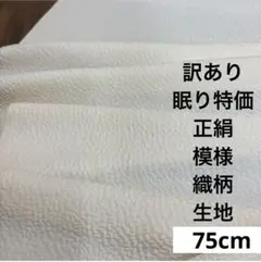 135 訳あり！眠り特価！正絹はぎれ クリーム系 模様織柄生地 75cm