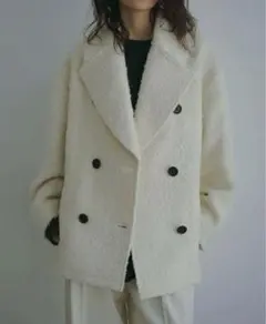美品》22AW ANAYI スラブツィードダブルジャコット パールボタン XS
