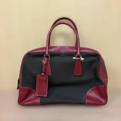 PRADA カナパ　ミニボストンバッグ レッド　ブラウン　V00488のサムネイル