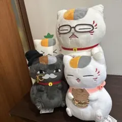 夏目友人帳ニャンコ先生もぐふわっとぬいぐるみ　でかいぬいぐるみ4体セット