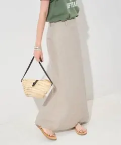 25SS 新品 イエナ フレンチリネン タイトスカート ロング ベージュ Sのサムネイル
