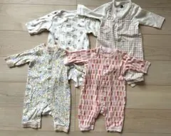 70cm長袖ロンパース4枚 ユニクロ・キムラタン他 保育園・お着替え用