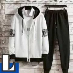 セットアップ Lサイズ 男女兼用 スポーツウェア 部屋着 スウェット 白